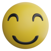 Smile emoji clipart flat design icon isolated on transparent background, 3D render emoji and emoticon concept png