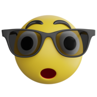 sensationnel des lunettes emoji clipart plat conception icône isolé sur transparent arrière-plan, 3d rendre emoji et émoticône concept png