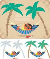 Hammock Relaxation Set vector