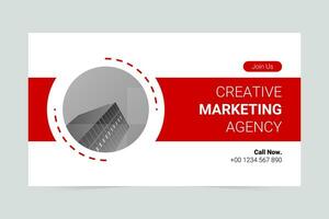 rojo moderno digital márketing agencia social medios de comunicación cubrir modelo vector
