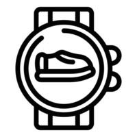 Step counter watch icon outline vector. Jogging activity records vector