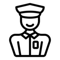 Airport security worker icon outline vector. Airport boarding staff vector