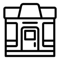 Trading post icon outline vector. Merchandising shopping store vector