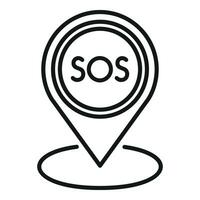 Sos location exit signal icon outline vector. Safety disaster vector