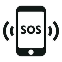 Sos help smartphone icon simple vector. Number contact vector