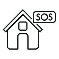 Sos house help icon outline vector. Call center vector