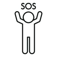 Sos people help icon outline vector. Engine safety vector