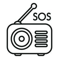 llamada de socorro radio señal icono contorno vector. peligro rescate vector