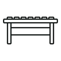 Bench furniture icon outline vector. Hammock parasol architect vector