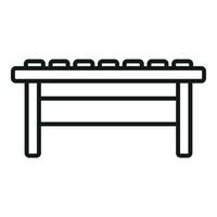 Bench furniture icon outline vector. Hammock parasol architect vector