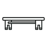 Long wooden bench icon outline vector. Park plan vector