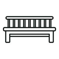 Wooden bench icon outline vector. Space garden patio vector