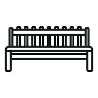 Wooden garden bench icon outline vector. Park architecture vector