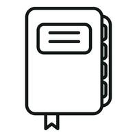 Folder book icon outline vector. Database system folder vector