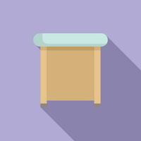 Backless chair icon flat vector. Outdoor furniture vector