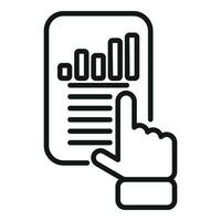 Point finger list icon outline vector. Financial plan vector