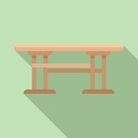 Table outdoor furniture icon flat vector. Table bench vector