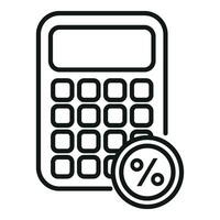 Percent calculator icon outline vector. Record keeping document vector