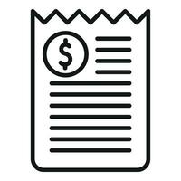 Bill paper icon outline vector. Screen information vector