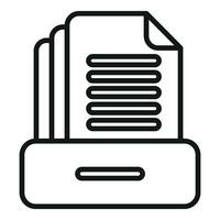 Record keeping budget icon outline vector. Documentation file vector