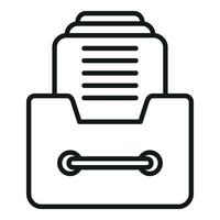 Record keeping drawer icon outline vector. Share access vector