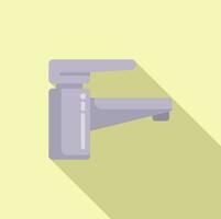 Hair wash water tap icon flat vector. Damage brush vector