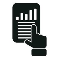 Point finger list icon simple vector. Financial plan vector