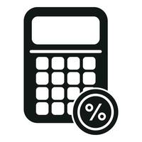 por ciento calculadora icono sencillo vector. grabar acuerdo documento vector