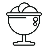 Cherry ice cream icon outline vector. Gelato bowl vector