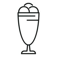 Sphere gelato bowl icon outline vector. Ice cream dessert vector