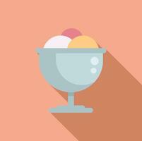 Smoothie ice cream icon flat vector. Gelato bowl vector