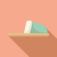 Adorable home slippers icon flat vector. Residence indoor vector