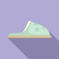 Cute home slippers icon flat vector. New shoe indoor vector