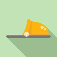 Hotel slippers icon flat vector. Cute feet funny vector