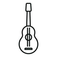 Campsite guitar for music icon outline vector. Night nature party vector
