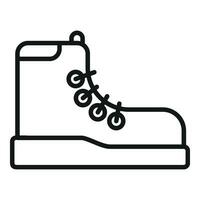 Hiking boot icon outline vector. Campsite vacation vector