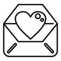 Envelope heart invitation icon outline vector. Event planner vector