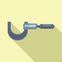 Digital micrometer icon flat vector. Scale object vector