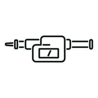 Big digital micrometer icon outline vector. Scale tool vector