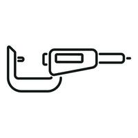 Plastic digital micrometer icon outline vector. Scale precise machine vector