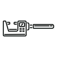 Display digital micrometer icon outline vector. Scale precise vector