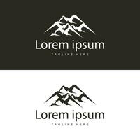 Mountain Logo Design Vector Landscape Template Silhouette Simple Illustration For Brand