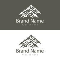 Mountain Logo Design Vector Landscape Template Silhouette Simple Illustration For Brand