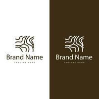 Wood logo design structure layers forest tree bark vector template