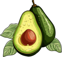 AI generated Avocado clipart design illustration png