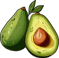 AI generated Avocado clipart design illustration png