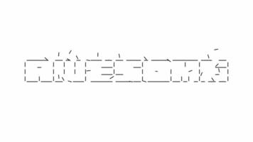 Awesome ascii animation on black background. Ascii art code symbols with shining and glittering sparkles effect backdrop. Attractive attention promo. video