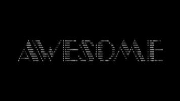 increíble ascii animación lazo en negro antecedentes. ascii código Arte símbolos máquina de escribir en y fuera efecto con serpenteado movimiento. video