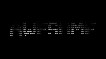 increíble ascii animación en blanco antecedentes. ascii Arte código símbolos con brillante y reluciente destellos efecto fondo. atractivo atención promoción. video