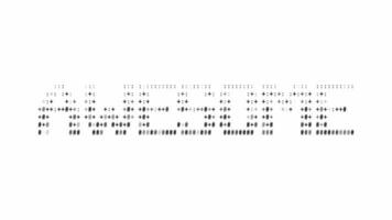 impressionnant ascii animation boucle sur blanc Contexte. ascii code art symboles machine à écrire dans et en dehors effet avec en boucle mouvement. video